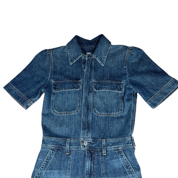 NWOT CITIZENS OF HUMANITY Miki Short Sleeve Wide Leg Denim Jumpsuit Size 8 - Picture 6 of 16